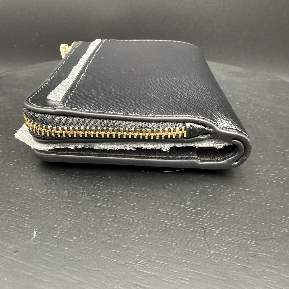 NWT Kate Spade Madison Small L-Zip Wallet Black Saffiano Leather Gold Hardware - Picture 3 of 8